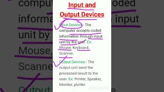 Input and Output Devices  Definition of Input and Output devices  Examples part 1 [upl. by Baalbeer368]