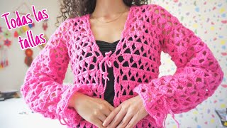 Cárdigan Odila 😍 chaqueta calada a crochet  sobre medida [upl. by Notxam152]