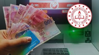 MEB BURSLULUK PARASI NASIL ÇEKİLİR  ATM DEN BURSLULUK PARASI ÇEKME [upl. by Agnizn830]