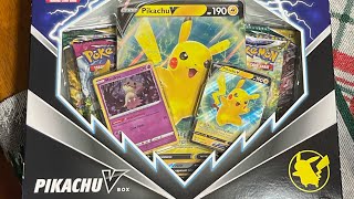 Pikachu V Box Pokémon Card Opening [upl. by Tenahs72]