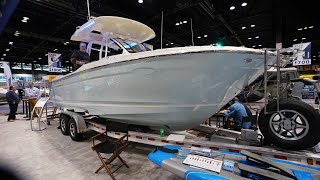 Cutwater 24 Center Walkaround and 24 Coupe  2020 Chcago Boat Show [upl. by Linc290]