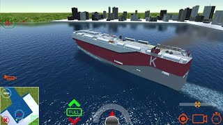 Giant Vehicle Carrier leaving Port  Ship Handling Simulator [upl. by Snej679]