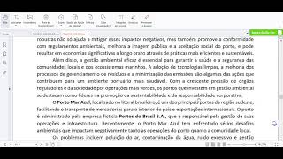 PROJETO INTEGRADO II GESTÃO PORTUÁRIA POR R10 – DESAFIOS DA GESTÃO AMBIENTAL NO PORTO MAR AZUL [upl. by Kcirderfla]