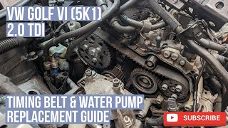 VW Golf 20TDi  Timing Belt amp Water Pump Replacement Guide [upl. by Anatnas663]