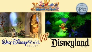 The Many Adventures of Winnie the Pooh  Walt Disney World vs Disneyland  Side by Side Compare [upl. by Allemac]