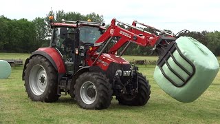 Pressing  Wrapping  Collecting Bales  Case IH  Fendt  McHale  Lely [upl. by Anecusa]