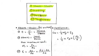 Stress Strain  Ductility  Resilience  Toughness [upl. by Gregoor]