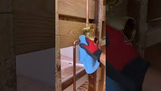 Quick shower valve installation plumbing plumber diy [upl. by Enirac517]