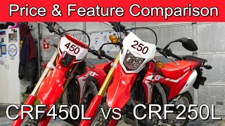 CRF250L vs CRF450L Price and Feature Comparison [upl. by Aranahs71]