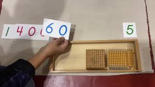 Montessori  Formation of Numbers with Beads and Cards [upl. by Arraic]