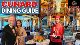 Complete Dining Guide for Cunard including the new Queen Anne and Queen Mary 2 [upl. by Olenolin]