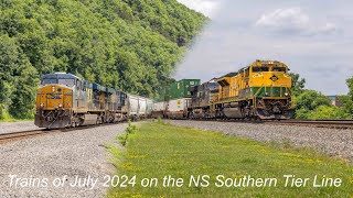 4K Trains of July 2024 on the NS Southern Tier Line [upl. by Ellehsram]