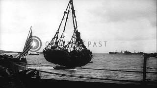 The US fleet of warships at anchor off Ulithi Atoll in World War II HD Stock Footage [upl. by Narrat]