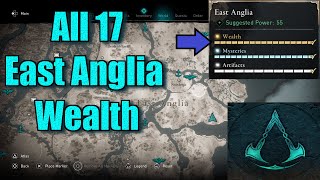 Assassins Creed Valhalla All East Anglia Wealth Locations guide [upl. by Ahsyia469]