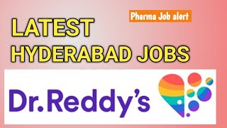 Pharma Jobs 2024 hyderabad DrReddys laboratories reddys [upl. by Neltiak]