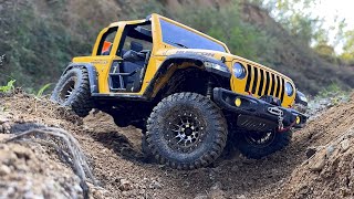 110 Scale Jeep Wrangler Rubicon JL 2door hardbody RC4WD TF2 chassis Offroad driving 4X4 Rc Car [upl. by Ethan]