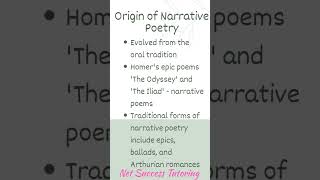 Types of Poetic FormsNarrative Poetry ugcnet ugc english literature poetry coaching enroll [upl. by Rees]