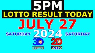 5pm Lotto Result Today July 27 2024 PCSO [upl. by Rozella]