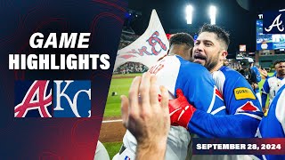 Braves vs Royals Game Recap 92824  MLB Highlights  Atlanta Braves [upl. by Cottle]