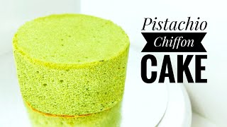 Pistachio Chiffon Cake  Pistachio Sponge Cake  Pista Cake  Bake and Toss [upl. by Nasia]