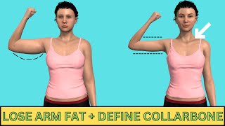 Lose Arm Fat  Define Collarbone And Get Girly Shoulders  Best Beginner Friendly Workout For Women [upl. by Ydnyc]