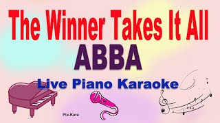 The Winner Takes It All  ABBA Piano Karaoke Lyrics [upl. by Broida]