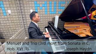 Menuet and Trio 3rd movt Sonata in C HobXVI1  Joseph Haydn ABRSM 20252026 Grade 4 Piano A3 [upl. by Sayed925]