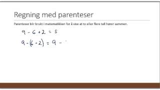 Regning med parenteser [upl. by Revolc]