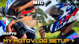 My motovlog setup ⚡️GoPro 9Sony LV1 Mic with mic adapter 🚀 [upl. by Ardnuaek548]