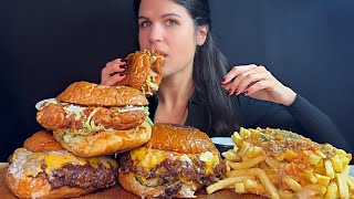 BURGERS amp FRIES  MUKBANG  ASMR  EATING SOUNDS [upl. by Dulce]