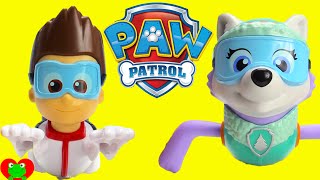 New Paw Patrol Paddlin Pups Everest and Ryder Swim with Surprises [upl. by Rudd]