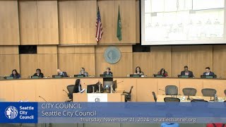 Seattle City Council  Special Meeting 11212024 [upl. by Wakeen344]