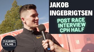 Post Race Interview  Jakob Ingebrigtsen  Copenhagen Half Marathon ENGLISH [upl. by Oloapnaig]