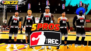 PROFESSIONAL NBA 2K PLAYERS GO TO THE REC NBA 2K22 JORDAN REC CENTER FT 5 NBA 2KLEAGUE PLAYERS [upl. by Brina]