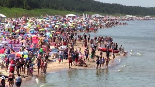 Międzyzdroje plaża i molo 2019 czerwona flaga [upl. by Emlen]