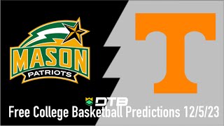 George Mason Patriots vs Tennessee Vols Free College Basketball Predictions 12523 [upl. by Oirogerg]