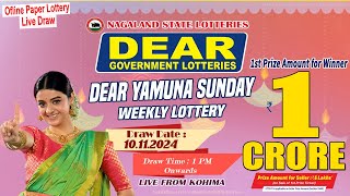 LOTTERY SAMBAD DEAR 1 PM 10112024 NAGALAND LOTTERY LIVE DEAR LOTTERY LIVE LOTTERY SAMBAD [upl. by Nauqat3]