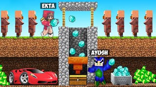 AYUSH MADE A WISHING WELL TO STEAL EKTA amp VILLAGERS IN MINECRAFT 🤑 [upl. by Medeah391]