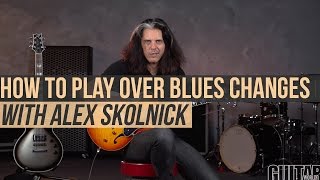 Alex Skolnick Lesson  How to Play Over Blues Changes [upl. by Aserehs911]