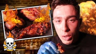 Eating the Hottest Wings In the UK 5m Scoville Units [upl. by Wilder]