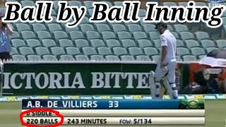 AB de Villiers 33 off 220 balls vs Australia  Epic test Inning to draw match [upl. by Eednahs]