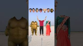 Fatty yellow dog vs Lal Saree bhabhi amp me correct head matching with Kamariya Dole Dole song video 😂 [upl. by Nerita794]