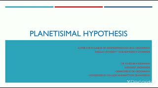 Planetisimal Hypothesis [upl. by Petulia]