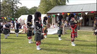 Highland Laddie as Drum Majors lead the salute to the Chieftain at 2023 Oldmeldrum Highland Games [upl. by Engen261]