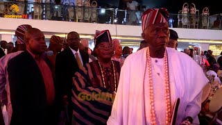 ARRIVAL OF ALAKE HRH OBA AREMU GBADEBO AT THE 60TH BIRTHDAY CEREMONY OF YEYE OLUFUNKE DANIEL [upl. by Borroff]