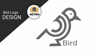 Vector ink bird logo design tutorial  vector technique [upl. by Yrocaj]