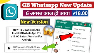 Gb Whatsapp new version v1800  gb whatsapp new update  gb whatsapp update today [upl. by Joey]