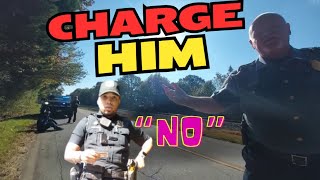 CHIEF OUT OF HIS JURISDICTION GETS MAD COP WONT CHARGE HIM [upl. by Cristin]