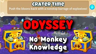 BTD6 Odyssey Tutorial  No Monkey Knowledge  Crater Time [upl. by Aicirtel]