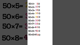 Table of 50  50 ka table shorts viralshorts youtubeshorts tabletrick tablesmaths [upl. by Trauner]